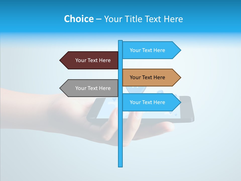 A Person Holding A Cell Phone With A Shopping Cart On It PowerPoint Template