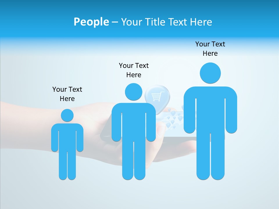 A Person Holding A Cell Phone With A Shopping Cart On It PowerPoint Template