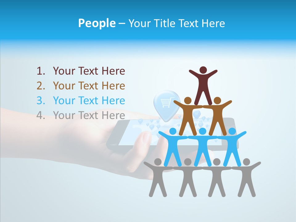 A Person Holding A Cell Phone With A Shopping Cart On It PowerPoint Template