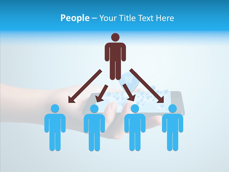 A Person Holding A Cell Phone With A Shopping Cart On It PowerPoint Template