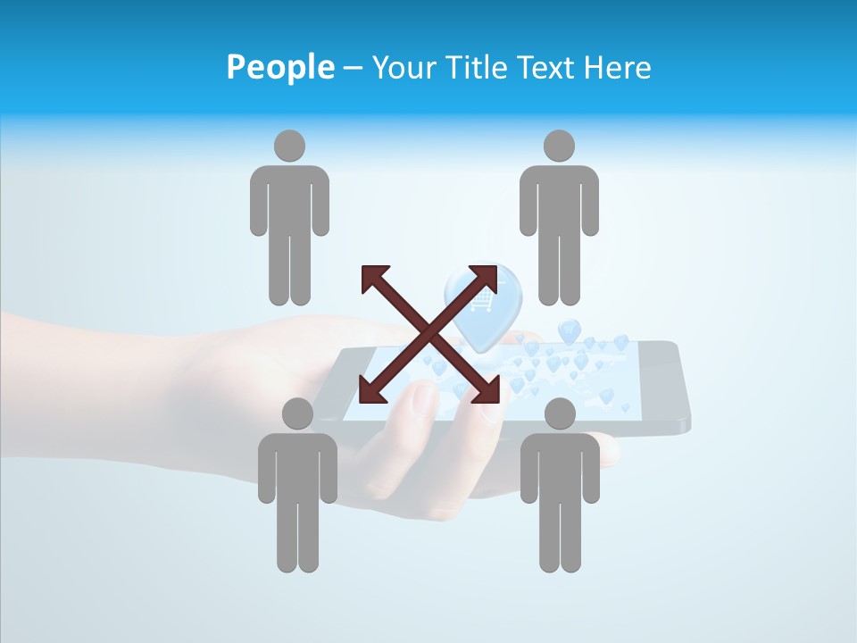 A Person Holding A Cell Phone With A Shopping Cart On It PowerPoint Template