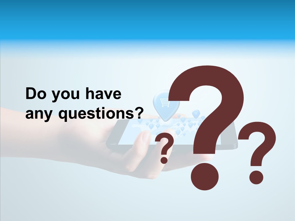 A Person Holding A Cell Phone With A Shopping Cart On It PowerPoint Template