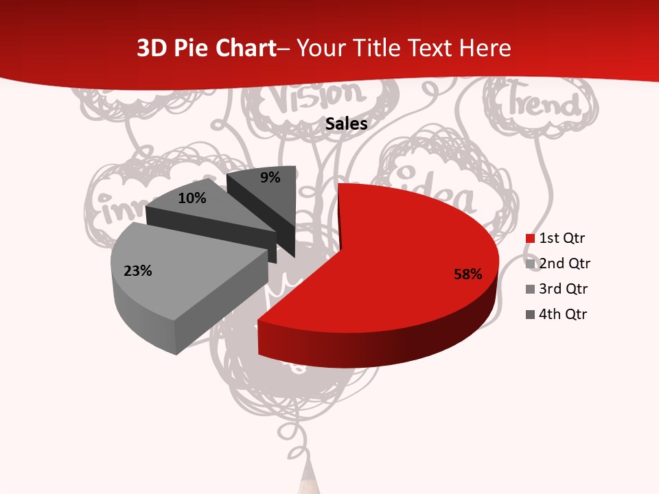 A Pencil With A Bunch Of Speech Bubbles On It PowerPoint Template