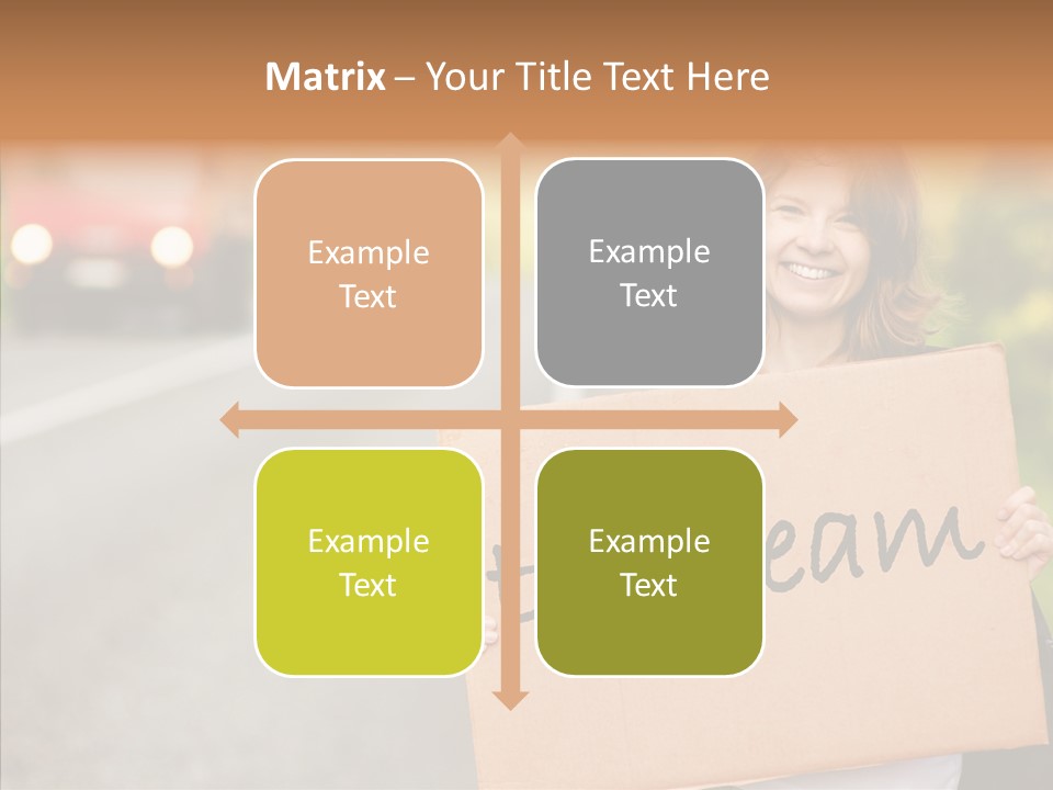 Voyage Woman Roadside PowerPoint Template