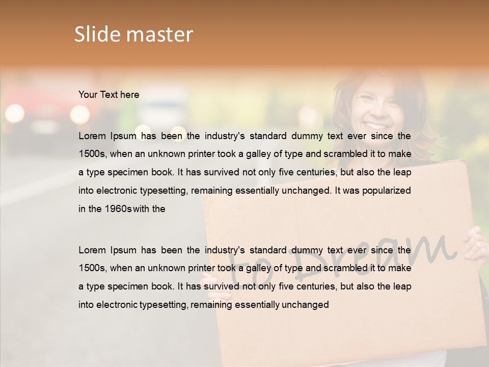 Voyage Woman Roadside PowerPoint Template