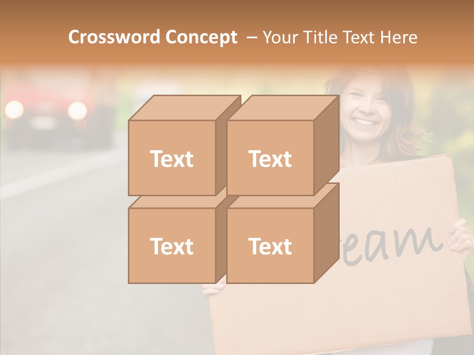 Voyage Woman Roadside PowerPoint Template