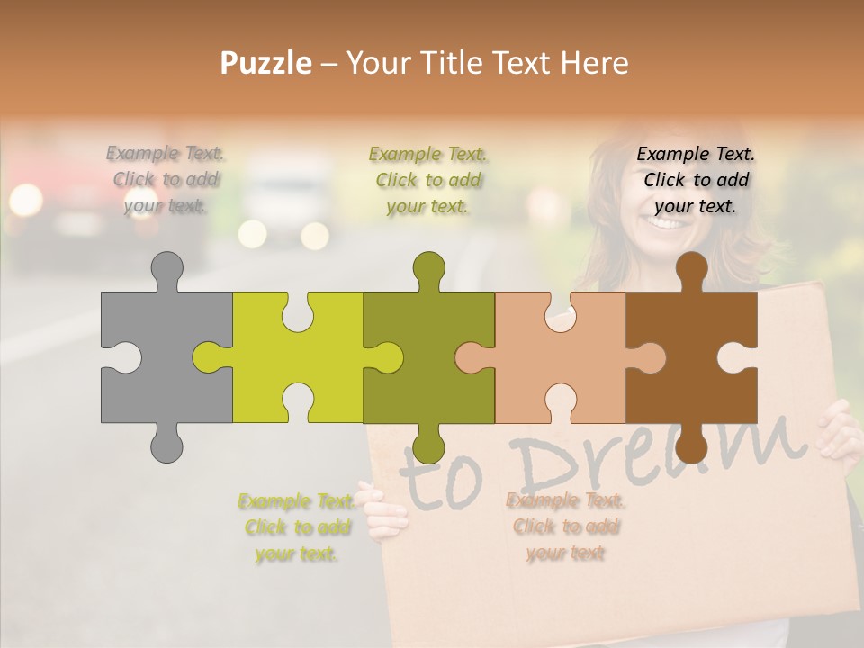 Voyage Woman Roadside PowerPoint Template