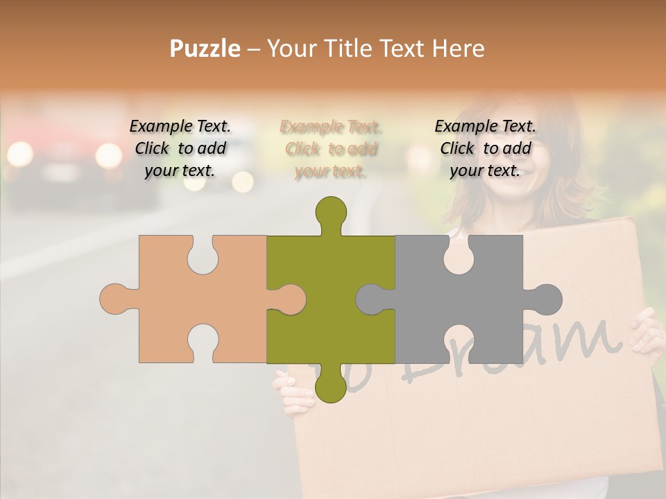 Voyage Woman Roadside PowerPoint Template