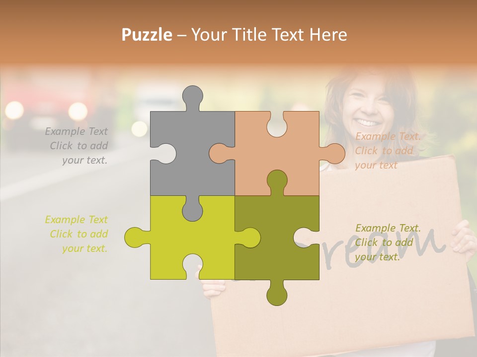 Voyage Woman Roadside PowerPoint Template