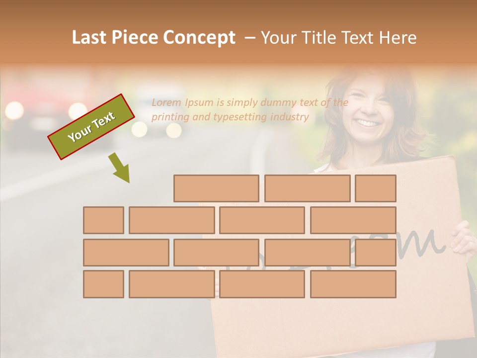 Voyage Woman Roadside PowerPoint Template