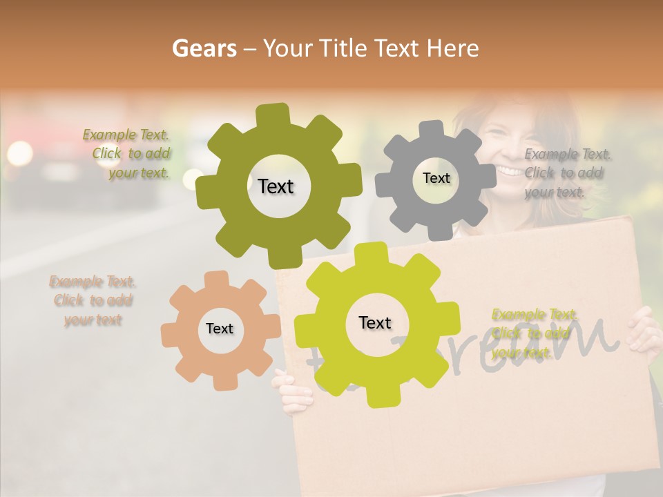 Voyage Woman Roadside PowerPoint Template