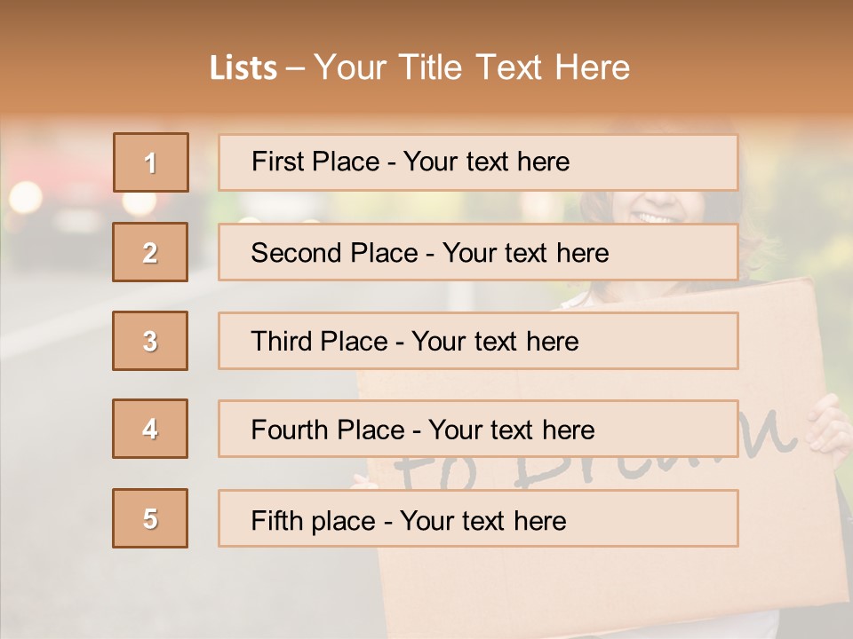 Voyage Woman Roadside PowerPoint Template