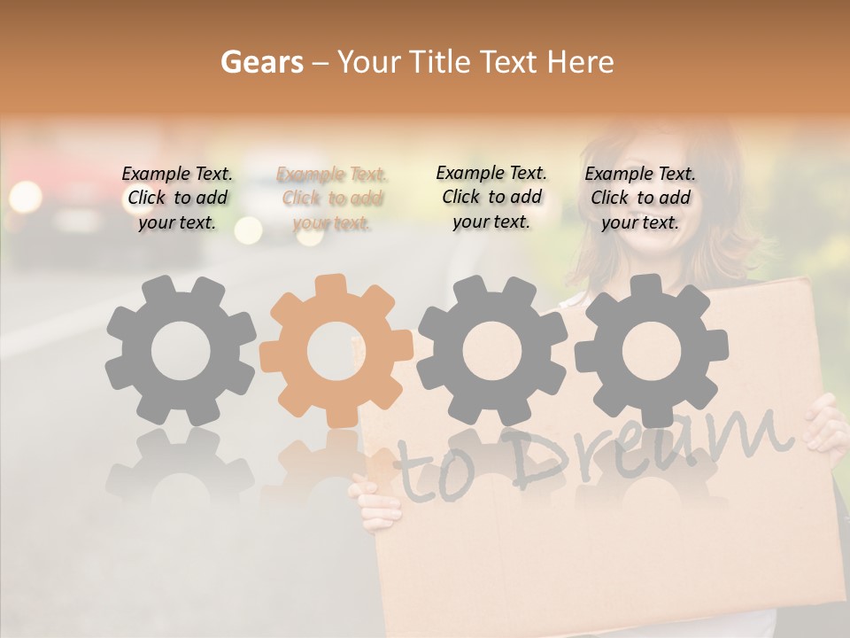 Voyage Woman Roadside PowerPoint Template