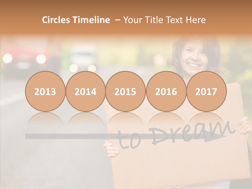 Voyage Woman Roadside PowerPoint Template