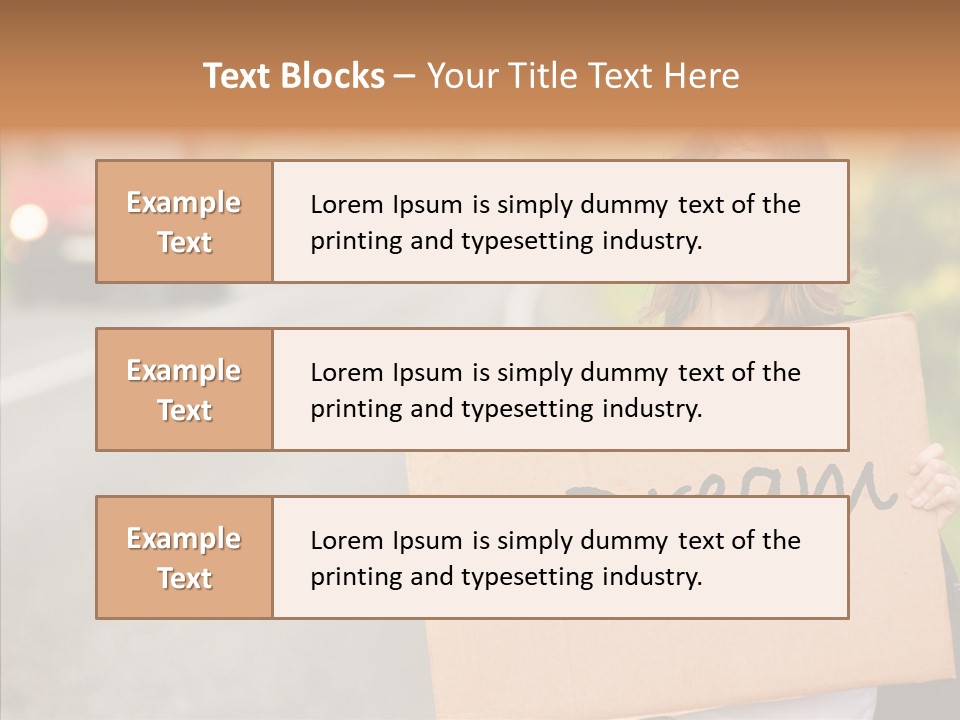 Voyage Woman Roadside PowerPoint Template