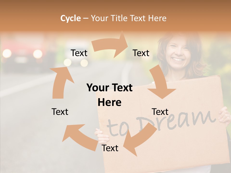 Voyage Woman Roadside PowerPoint Template