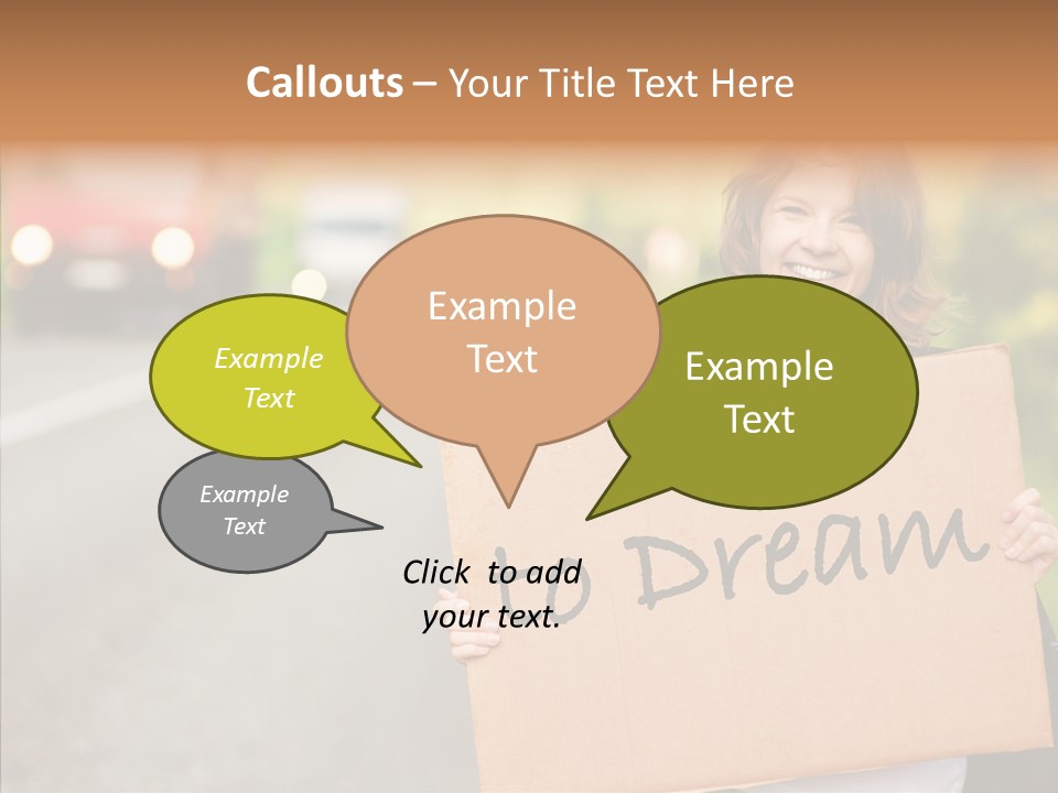 Voyage Woman Roadside PowerPoint Template