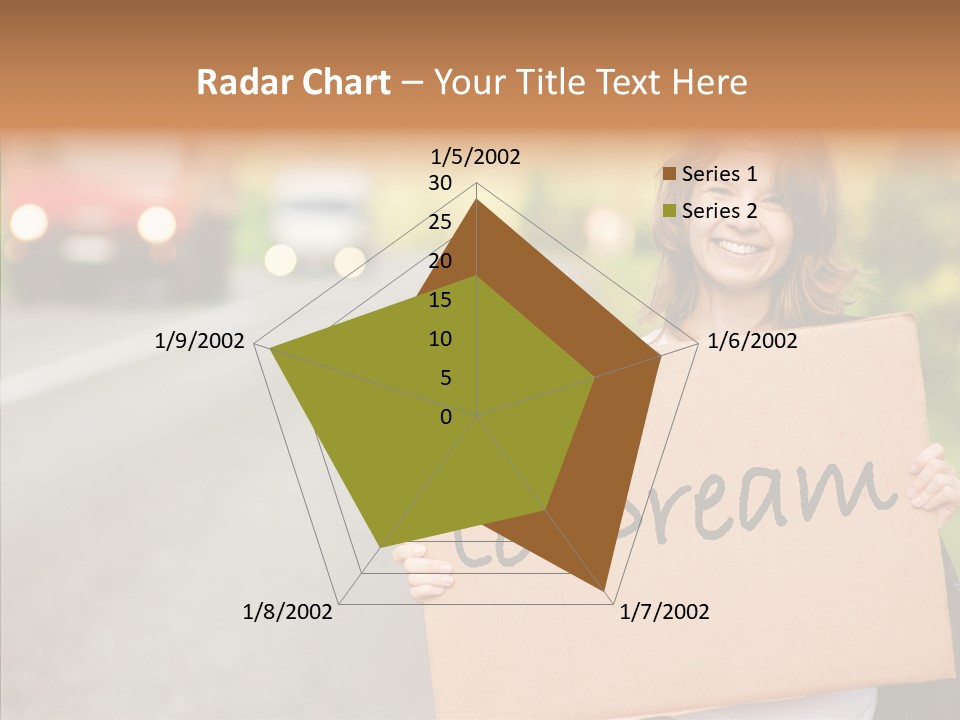 Voyage Woman Roadside PowerPoint Template