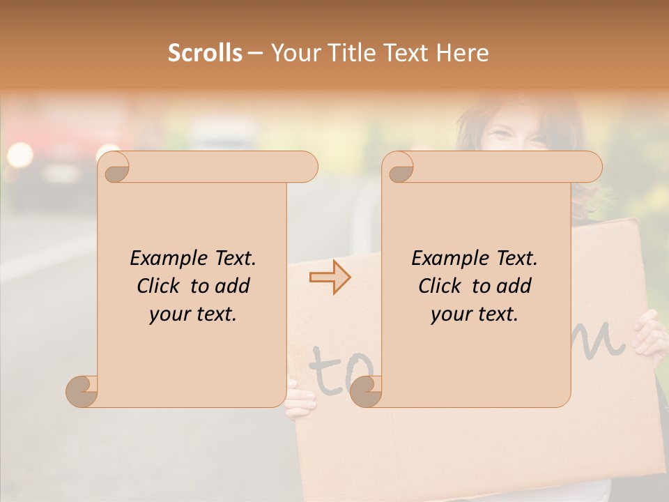 Voyage Woman Roadside PowerPoint Template