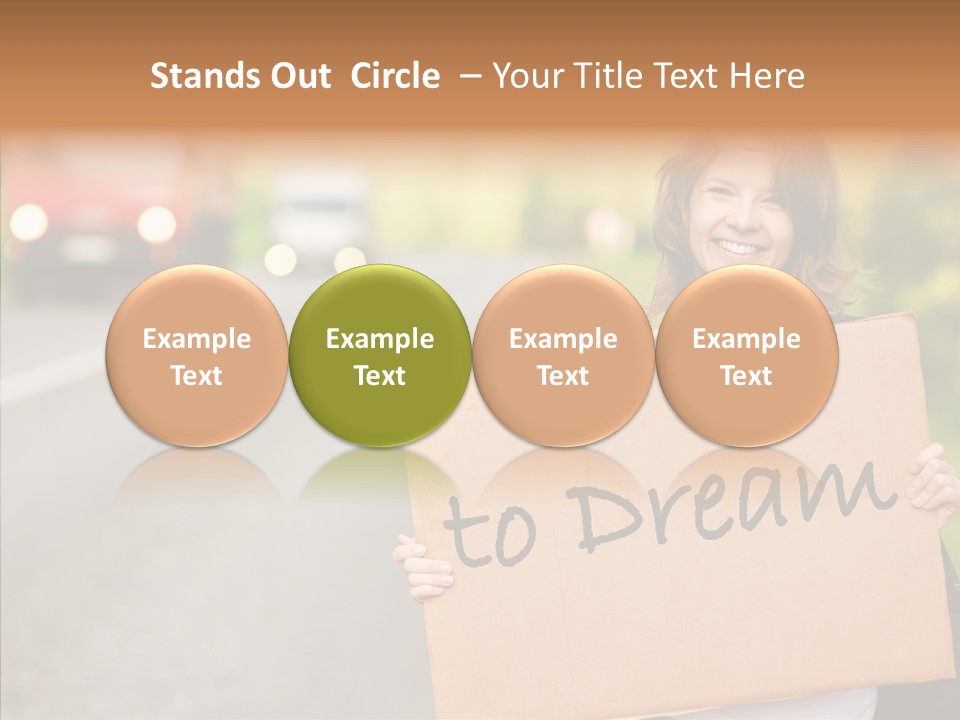 Voyage Woman Roadside PowerPoint Template