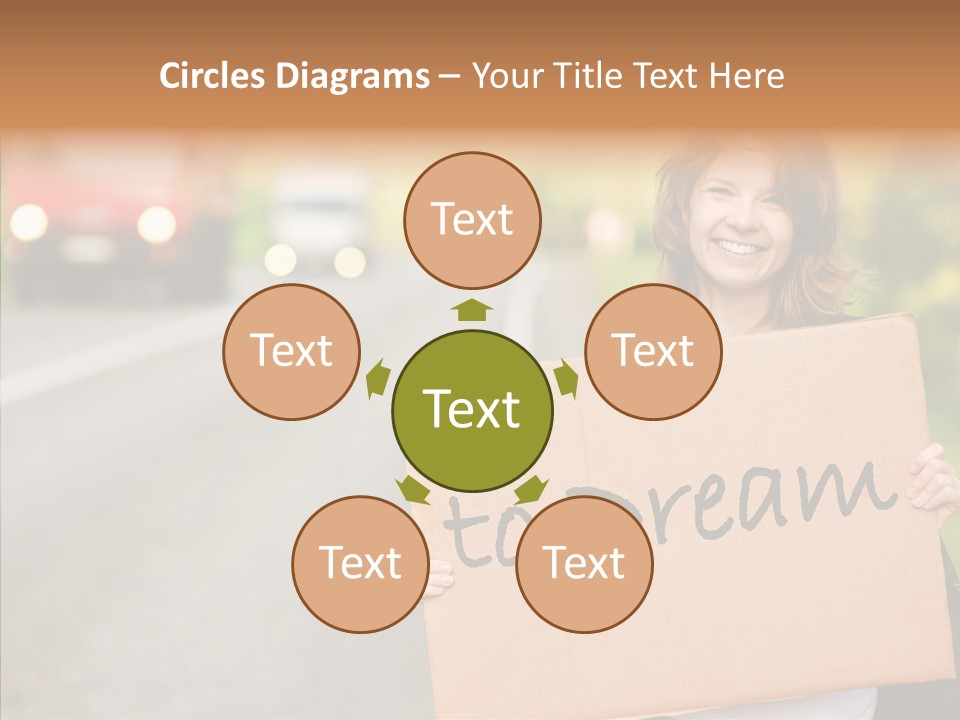 Voyage Woman Roadside PowerPoint Template