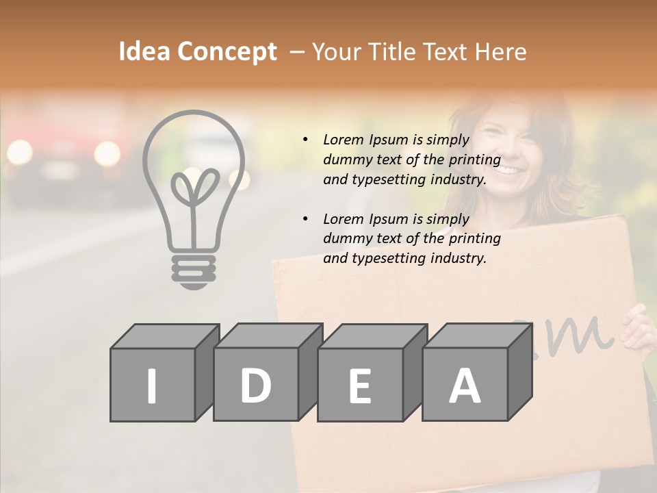 Voyage Woman Roadside PowerPoint Template