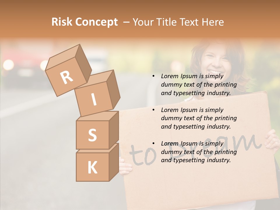 Voyage Woman Roadside PowerPoint Template