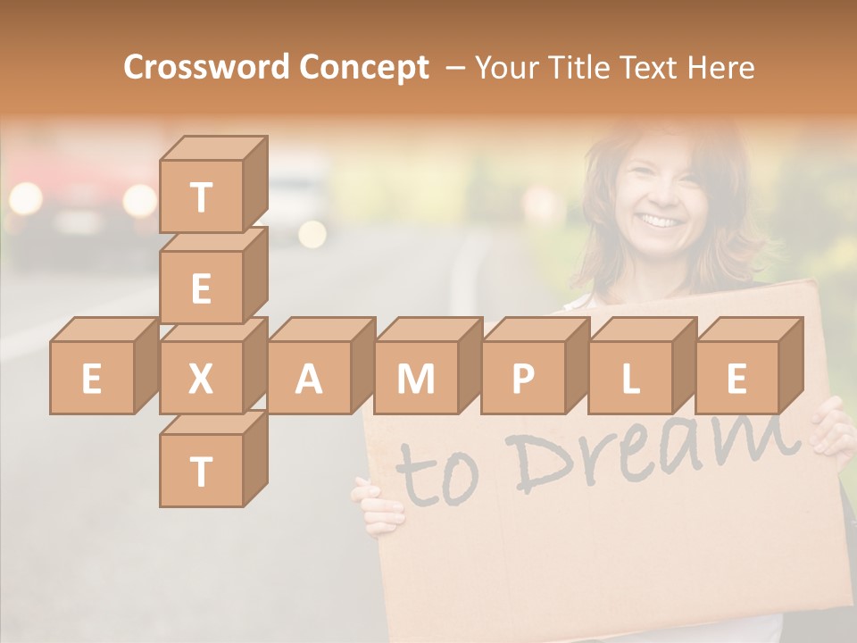 Voyage Woman Roadside PowerPoint Template