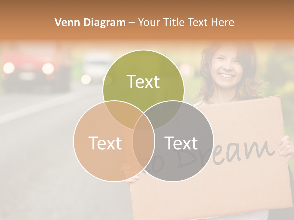 Voyage Woman Roadside PowerPoint Template