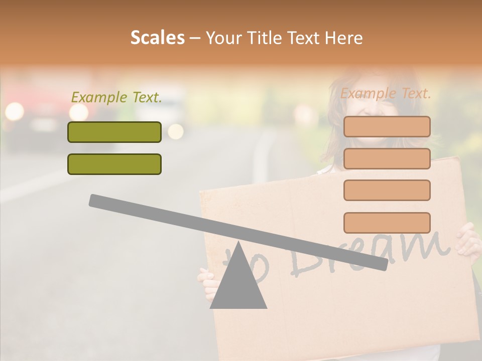 Voyage Woman Roadside PowerPoint Template