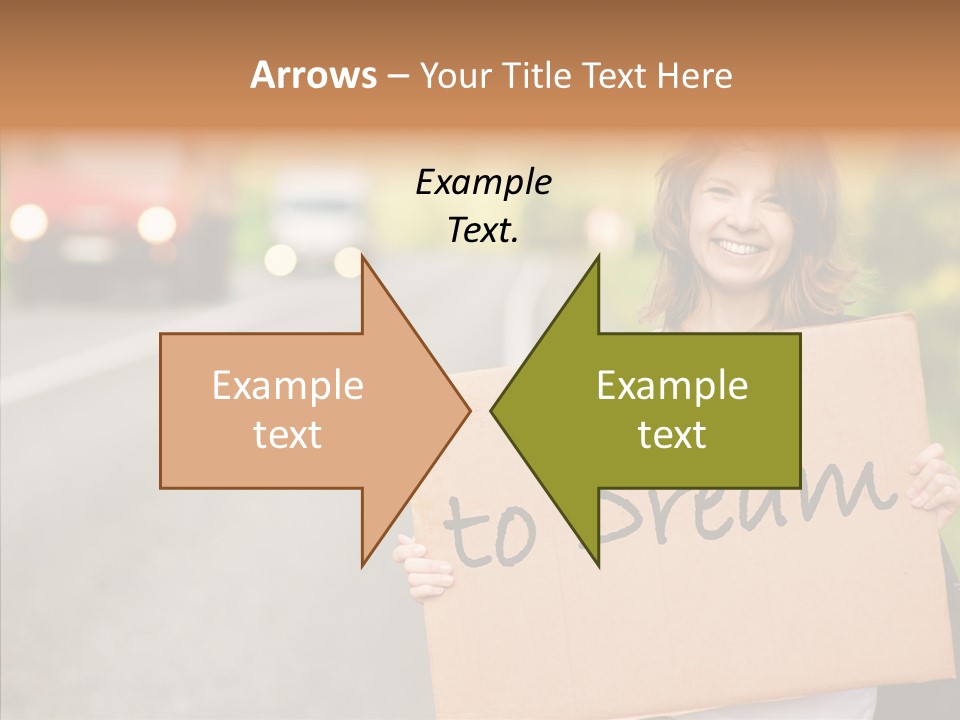 Voyage Woman Roadside PowerPoint Template