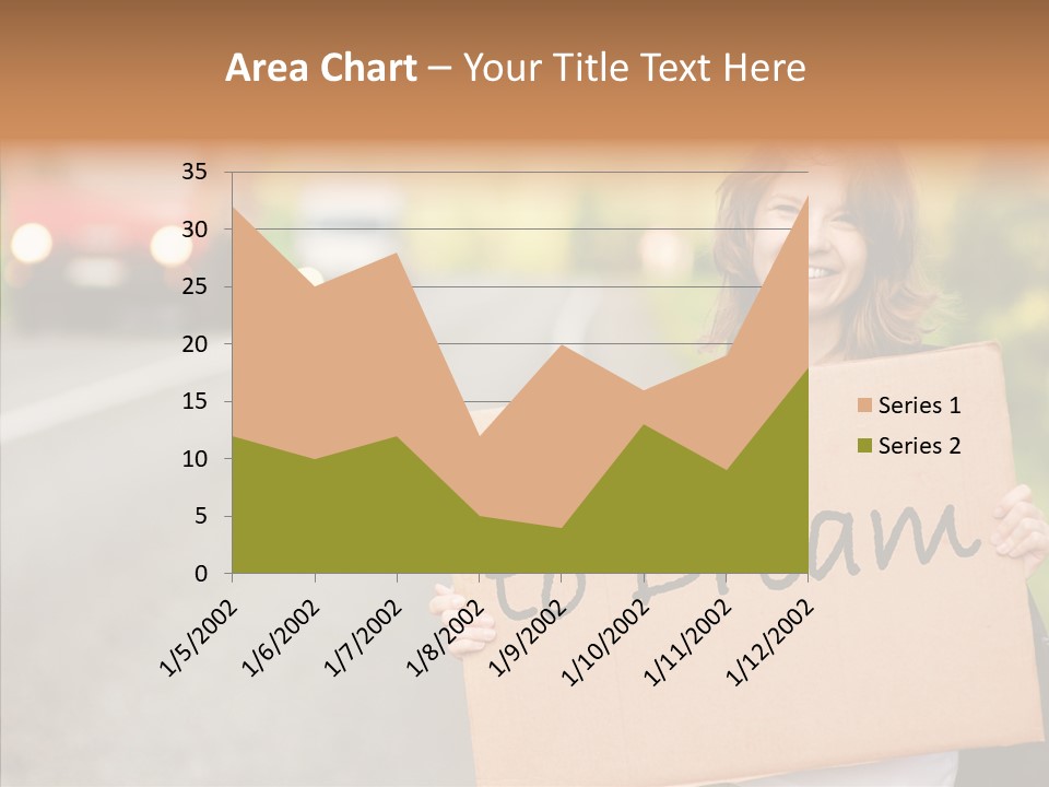 Voyage Woman Roadside PowerPoint Template