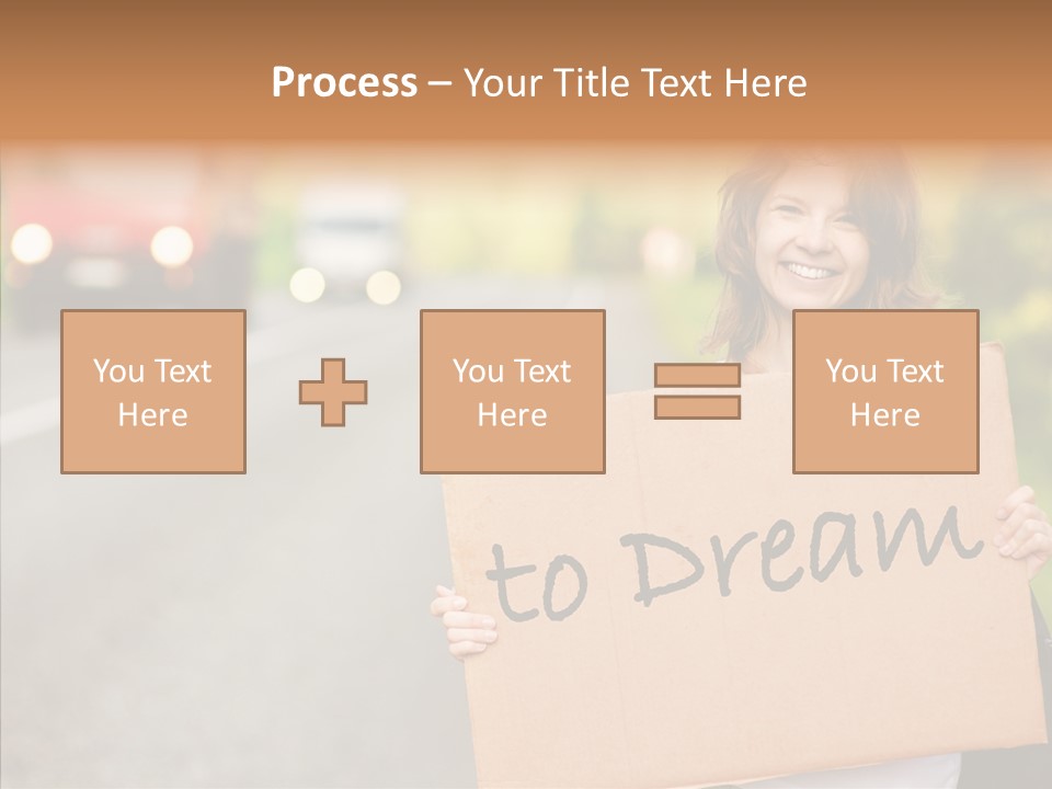 Voyage Woman Roadside PowerPoint Template