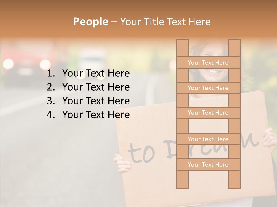 Voyage Woman Roadside PowerPoint Template