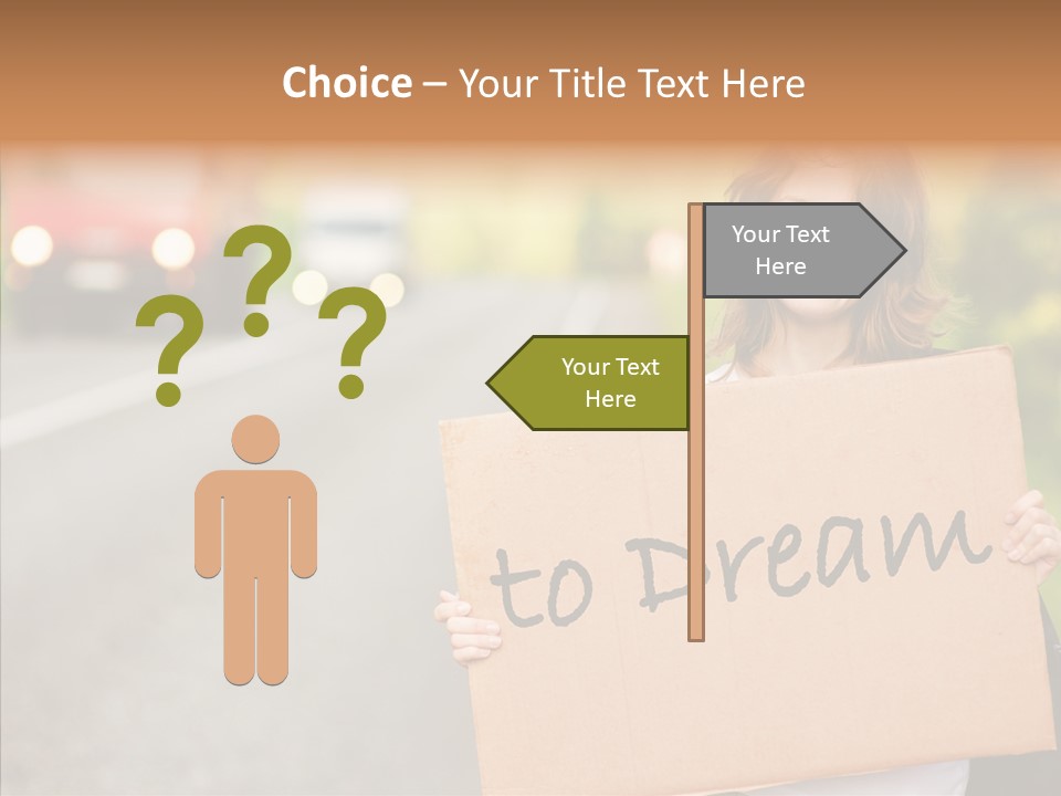 Voyage Woman Roadside PowerPoint Template