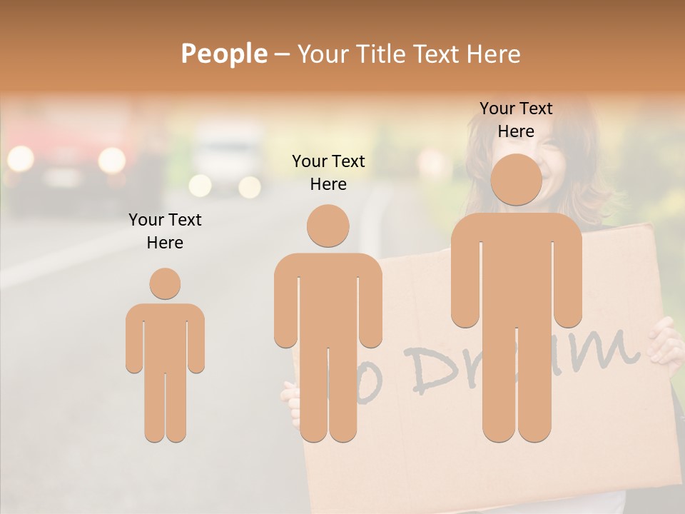 Voyage Woman Roadside PowerPoint Template