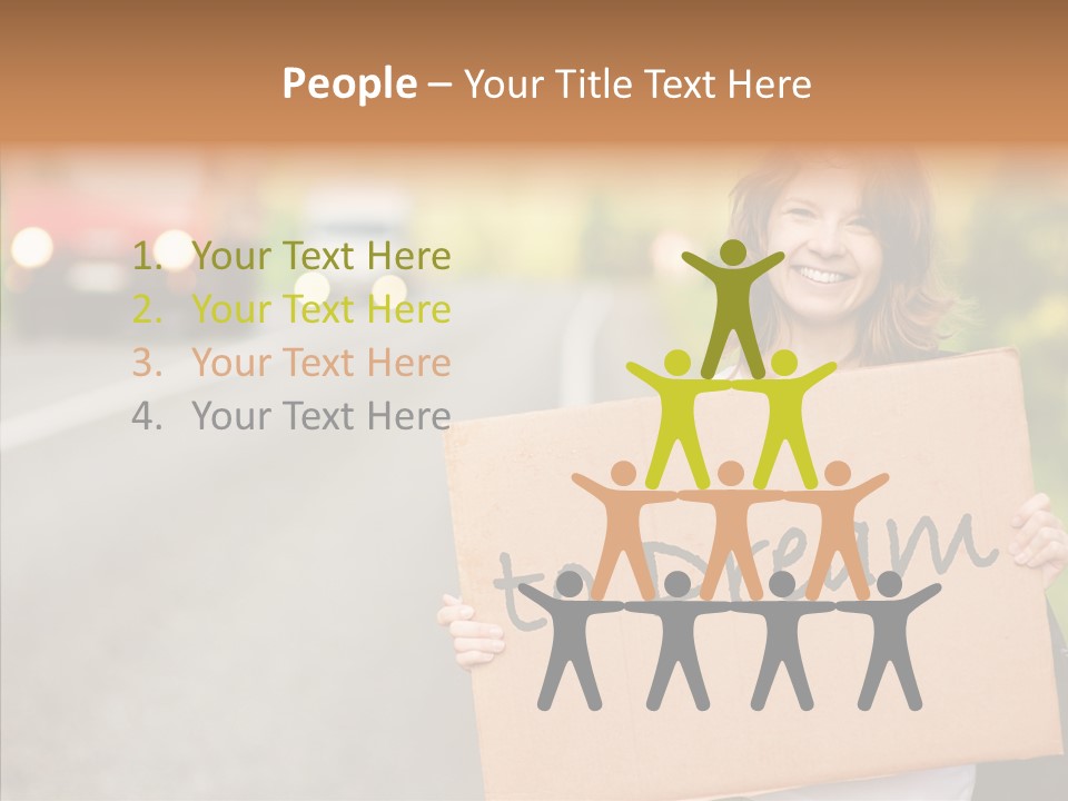 Voyage Woman Roadside PowerPoint Template