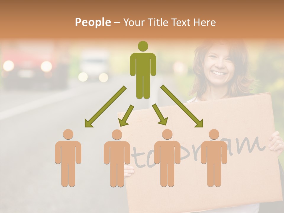 Voyage Woman Roadside PowerPoint Template