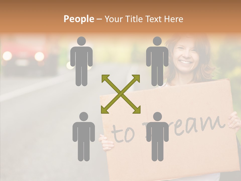 Voyage Woman Roadside PowerPoint Template