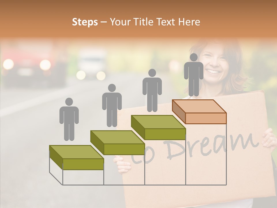 Voyage Woman Roadside PowerPoint Template