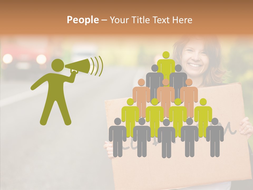 Voyage Woman Roadside PowerPoint Template