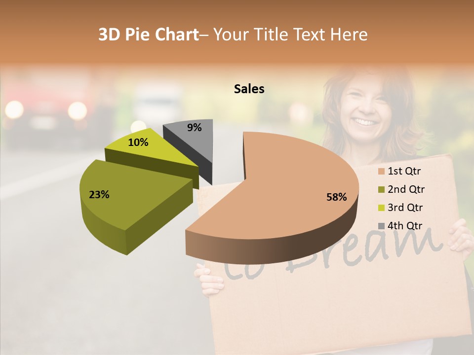 Voyage Woman Roadside PowerPoint Template