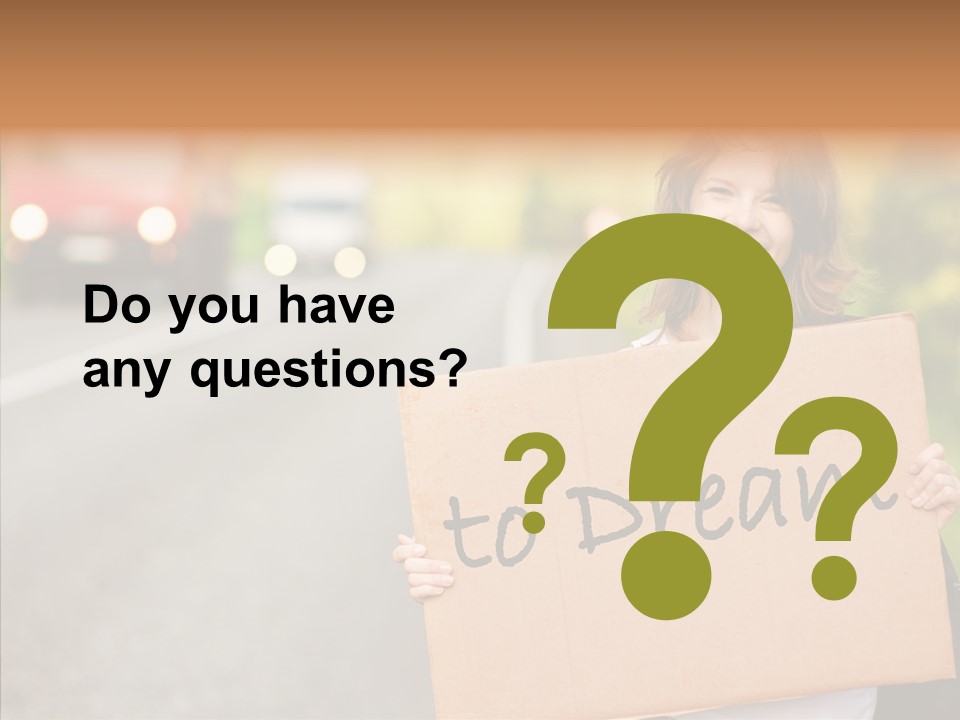 Voyage Woman Roadside PowerPoint Template