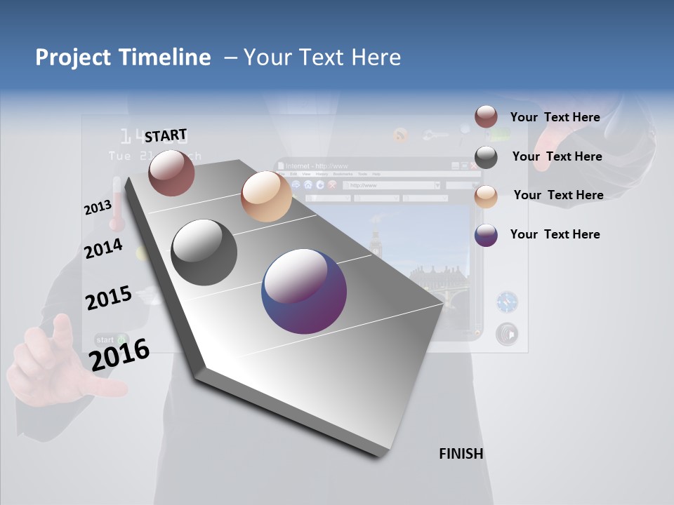 Touchscreen London Connection PowerPoint Template