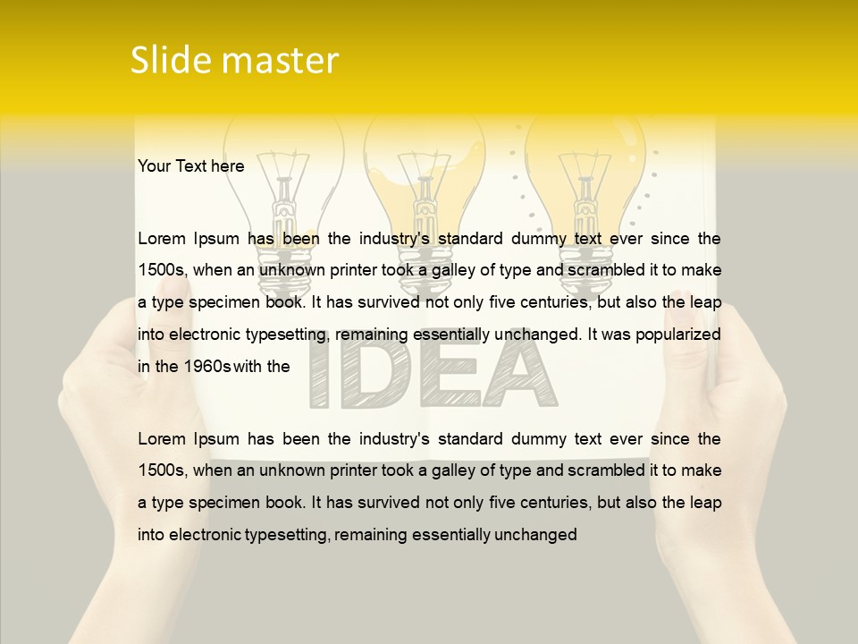 Showing Lamp Page PowerPoint Template