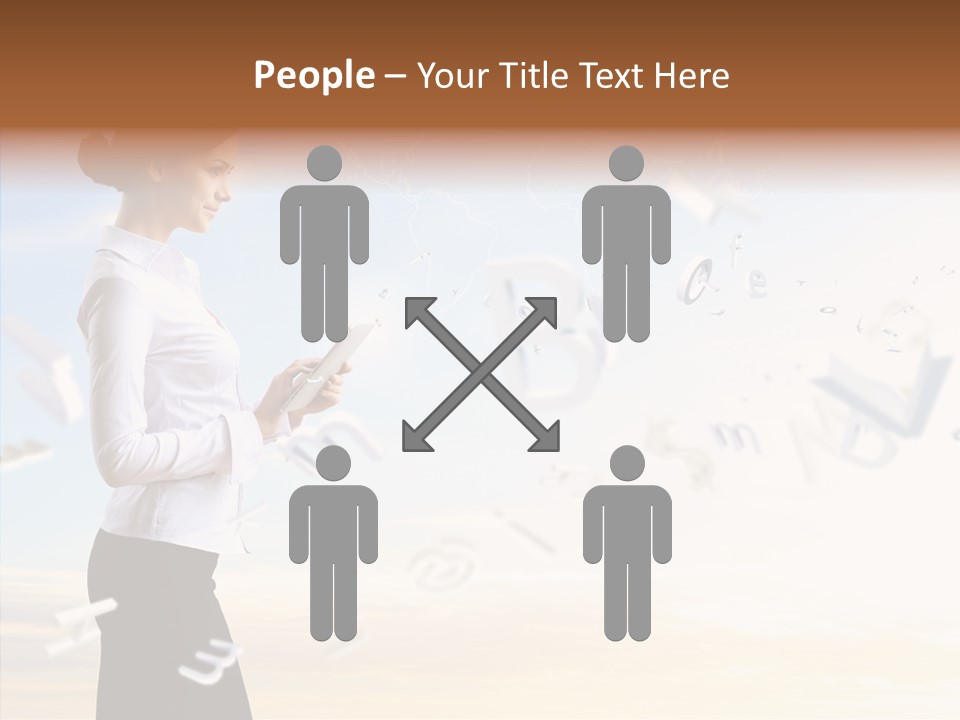 Women Pressing Businessman PowerPoint Template