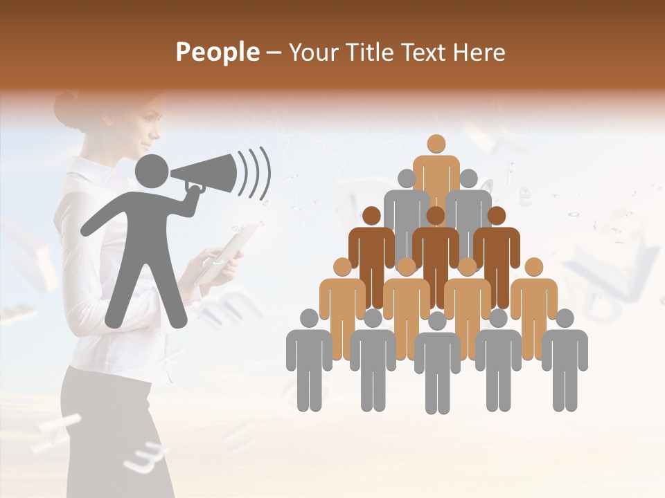 Women Pressing Businessman PowerPoint Template