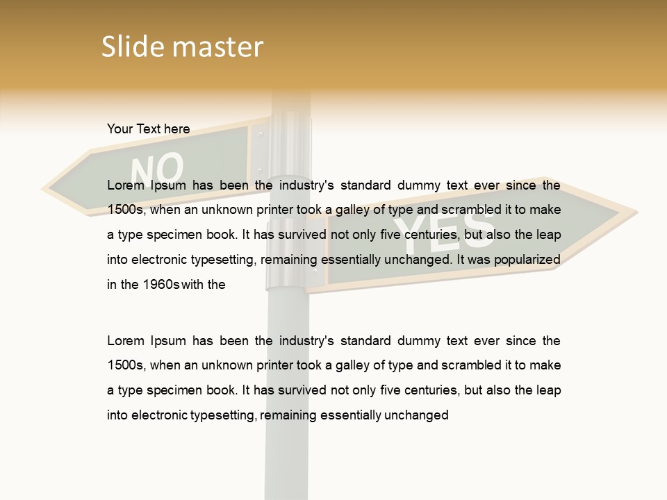 Positive Crossroads Hesitant PowerPoint Template