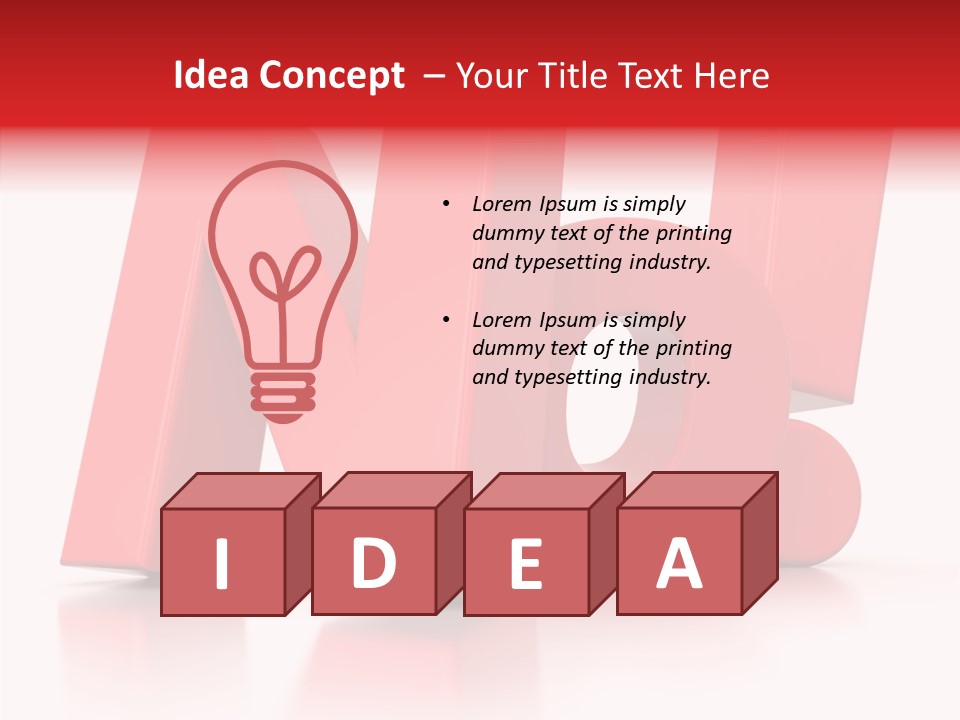 Illustration Red Idea PowerPoint Template