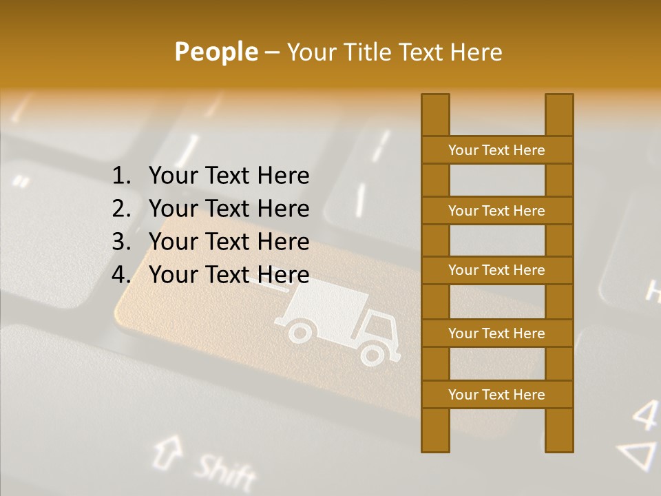 Mobile Global Van PowerPoint Template